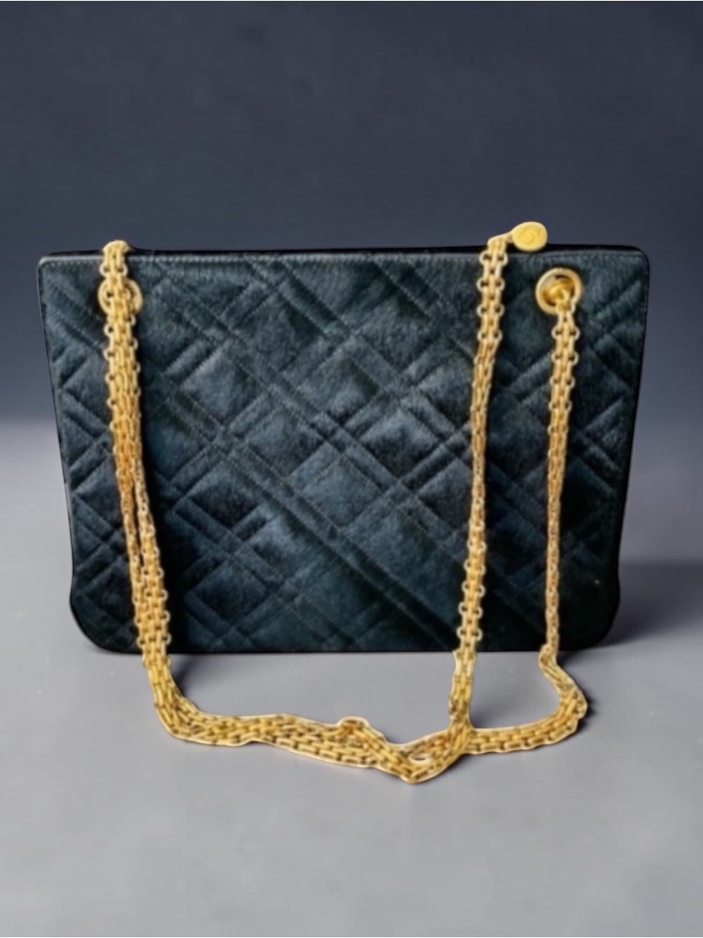 CHANEL VTG PONY HAIR QUILTED BAG GOLD HARDWARE CIRCA 1970-1980 France